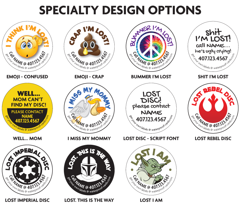 LOST DISC GOLF LABELS